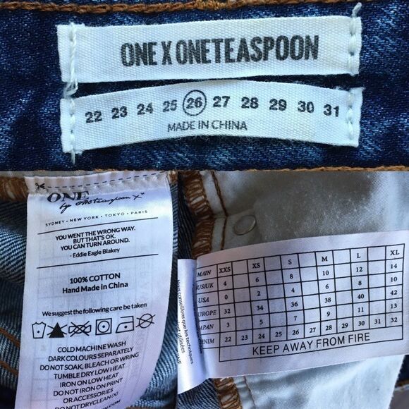 ONE TEASPOON High Waisted Denim Skirt Blue 26 - Picture 8 of 8